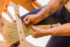 Stitching a broom